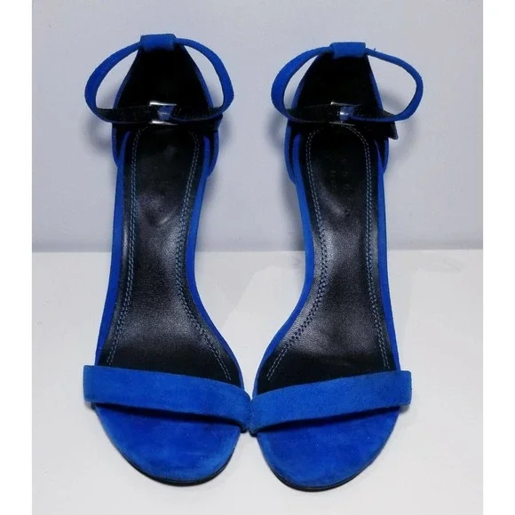 SANDRO PARIS ALINA NEON COBALT BLUE STRAPPY SANDALS SHOES $470 38 / US 7.5 7 1/2 - Picture 2 of 12